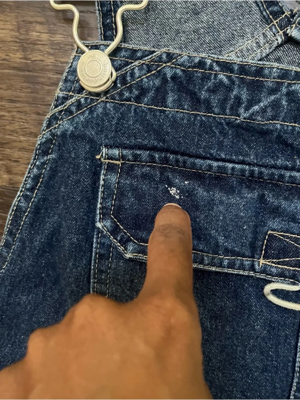 Vintage Y2K No boundaries blue denim jean short overalls shortalls large 11/13 - Picture 3 of 8